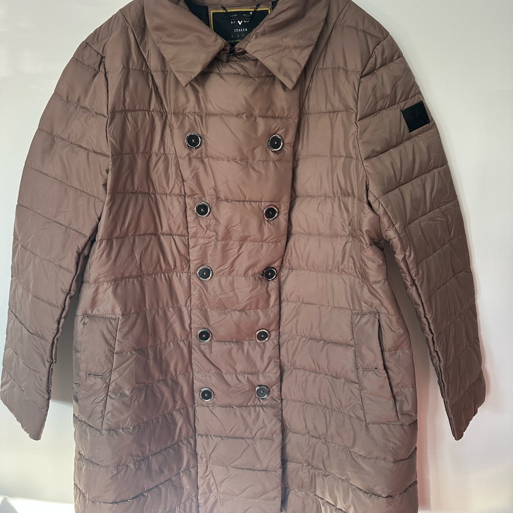 Versace 19.69 Italia Quilted Puffer Jacket Brown Designer Lightweight Coat Women - Picture 2 of 11